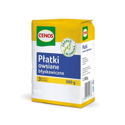 Opakowanie płatków owsianych błyskawicznych CENOS 500 g