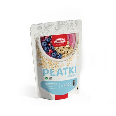 Opakowanie produktu Incola Płatki owsiane bezglutenowe 400 g