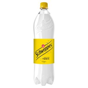 Zestaw sześciu dużych butelek napoju gazowanego Schweppes Indian Tonic 1,35 l