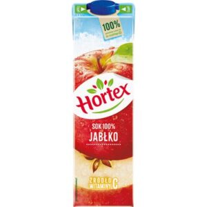 Zestaw sześciu kartonów soku jabłkowego Hortex 100% o pojemności 1 litr każdy