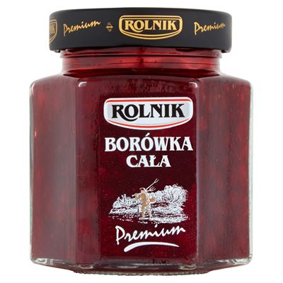 Słoik zawierający ROLNIK Premium Borówka cała 300 g
