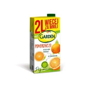 Zestaw sześciu Butelek napoju pomarańczowego GARDEN o pojemności 2 litry każda
