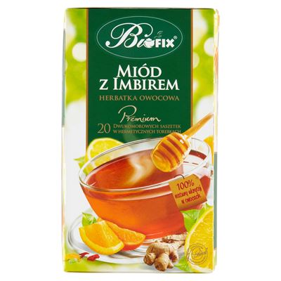 Opakowanie BIFIX Premium Herbata owocowa Miód z imbirem 40 g