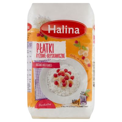 Opakowanie płatków ryżowych błyskawicznych marki HALINA o wadze 400g